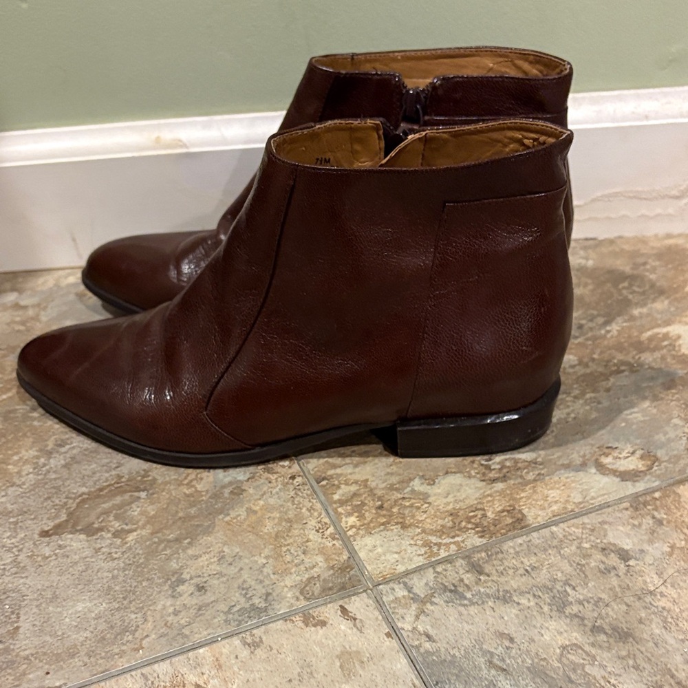 Women’s Nine West Brown Leather Ankle Boots
